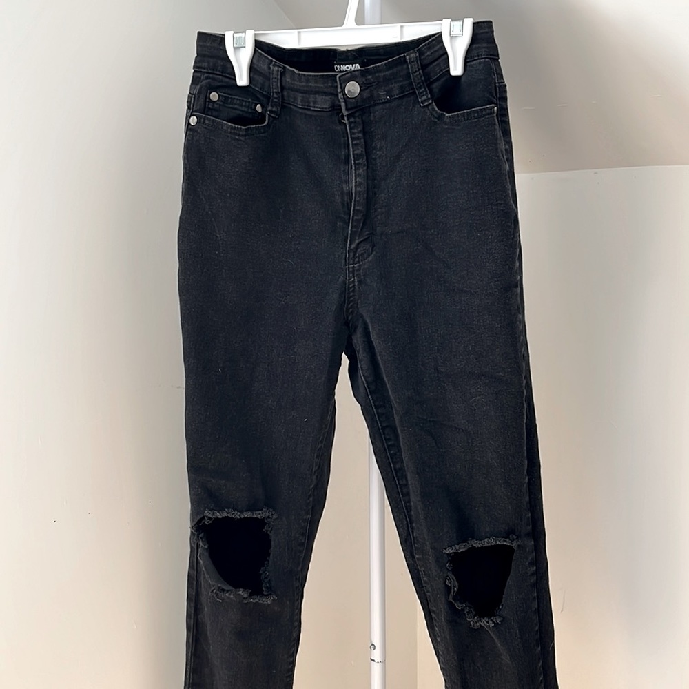 Fashion Nova High-Waisted Ripped Jeans